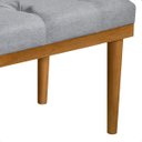 Ver imagem 5 de Recamier Calçadeira Apolo Linho Cinza Solteiro 1,00m Base Madeira Pés Palito