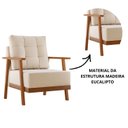 Ver imagem 3 de Poltrona para Decoração Linho Bege - Moderna e Elegante
