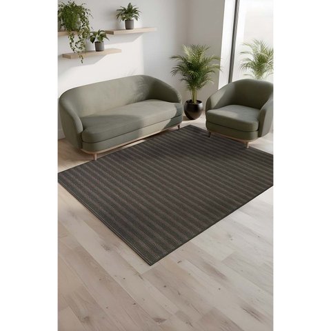 Tapete Sisal Sala Quarto Antiderrapante 3,00x4,00m Riviere:Nive Caramelo Verde/3,00x4,00m