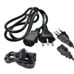 Cabo de Força Energia Cpu Pc Fonte Computador Monitor Impressora 3 Pinos Tripolar Bivolt 110/220 - 1