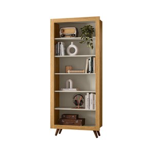 Estante Organizadora Multiuso Livreiro Retro - Freijo Toq/ Off White Fosco