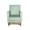 Ver imagem 2 de Cadeira Poltrona de Amamentação e Balanço C/ Puff Veludo Verde - Lahome Decor (disponibilidade: Disp