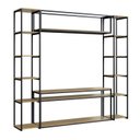 Ver imagem 2 de Estante para TV Modular Industrial em Ferro com MDF 213x185cm Paris Freijó/Preto