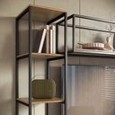 Ver mais imagens de Estante para TV Modular Industrial em Ferro com MDF 213x185cm Paris Freijó/Preto