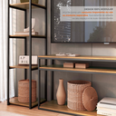 Ver imagem 5 de Estante para TV Modular Industrial em Ferro com MDF 213x185cm Paris Freijó/Preto