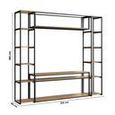 Ver imagem 3 de Estante para TV Modular Industrial em Ferro com MDF 213x185cm Paris Freijó/Preto