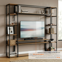Ver imagem 6 de Estante para TV Modular Industrial em Ferro com MDF 213x185cm Paris Freijó/Preto
