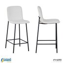 Ver imagem 7 de Kit 2 Banquetas Celeste em Pu Marrom e Tecido Off White ou Verde Oliva - Rivatti