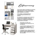 Ver imagem 7 de Kit Home Office Completo Escrivaninha 4 Gavetas e Estante Branco Menu Móveis