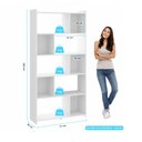 Ver imagem 6 de Kit Home Office Completo Escrivaninha 4 Gavetas e Estante Branco Menu Móveis