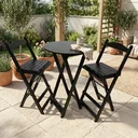 Ver imagem 1 de Conjunto Mesa Bistrô Dobrável com 2 Banquetas de Madeira Maciça Preto