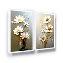 Ver imagem 2 de Quadro Decorativo Flores Vaso Pintura Tendência Moldura