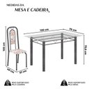 Ver imagem 3 de Conjunto de Mesa Tubular com 4 Cadeiras Lara Prata/Bege