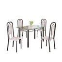 Ver imagem 2 de Conjunto de Mesa Tubular com 4 Cadeiras Lara Prata/Bege
