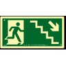 PLACA ROTA DE FUGA SAÍDA ESCADA DESCE A DIREITA FOTOLUMINESCENTE S8 - 1