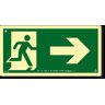 PLACA ROTA DE FUGA PICTOGRAMA E SETA DIREITA FOTOLUMINESCENTE S1 - 1