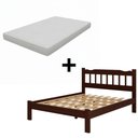 Ver imagem 2 de Cama Queen Madeira Maciça Castanho com Colchão Confortável