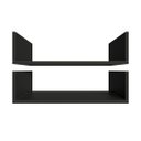 Ver imagem 4 de Par de Prateleiras Aba U Minimalista Cozinha Preto em Mdf