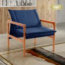 Ver imagem 1 de Poltrona Decorativa Jasmim Vivaro Decor Suede Azul