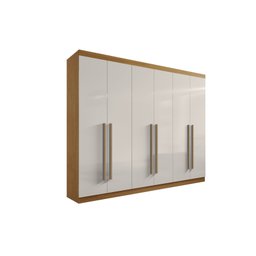 Guarda Roupa Casal 6 Portas 6 Gavetas Da Vinci Plus D'Doro Cinamomo com Off White - 1