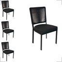 Ver imagem 1 de Jogo 4 Cadeiras de Alumínio Corda Sintética Assento Preto