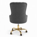 Ver imagem 4 de Cadeira Poltrona Home Office Helena Capitonê Base com Rodinhas Dourada