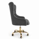 Ver imagem 3 de Cadeira Poltrona Home Office Helena Capitonê Base com Rodinhas Dourada