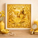 Ver imagem 2 de Quadro Estilo Azulejo Oxum 33x33cm Mold Branca