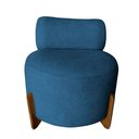 Ver imagem 2 de Poltrona Decorativa Mônaco Bouclé Azul Marinho