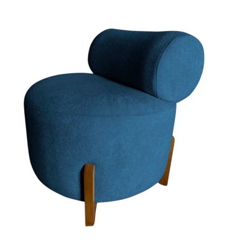 Poltrona Decorativa Mônaco Bouclé Azul Marinho