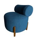 Ver imagem 1 de Poltrona Decorativa Mônaco Bouclé Azul Marinho