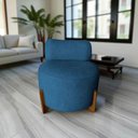 Ver mais imagens de Poltrona Decorativa Mônaco Bouclé Azul Marinho