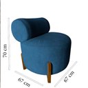 Ver imagem 6 de Poltrona Decorativa Mônaco Bouclé Azul Marinho