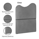 Ver imagem 4 de Cabeceira Solteiro 90 Cm com Frame Selena Corino Cinza Artte