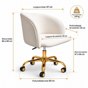 Ver imagem 5 de Cadeira Poltrona Lua Home Office Base Dourada com Rodinhas