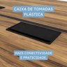 Plataforma de Trabalho 6 Lugares 2,70m Pé Painel Nogal P F5 Cor:nogal com Preto - 6