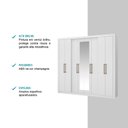 Ver imagem 3 de Guarda Roupa Solteiro 8 Portas 4 Gavetas Espelho Branco