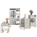 Ver imagem 1 de Conjunto Quarto Industrial Completo Closet Arenas/Dourado