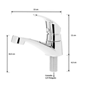 Ver imagem 5 de Torneira Lavatório Banheiro Mesa Fecho Rápido ABS Cromado:Cromado