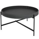 Ver imagem 1 de Mesa de Centro Decorativo Sala de Estar Industrial Sintético Preto P06 Aura - Lyam Lyam Decor