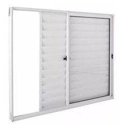 Janela Veneziana Alumínio Lado Esquerdo 3 Folhas sem Grade 100x120cm Branco Allo Esquadrias - 2