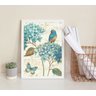 Quadro Decorativo Passarinho com Hortências 45x34cm - com Vidro:madeira Preta - 2