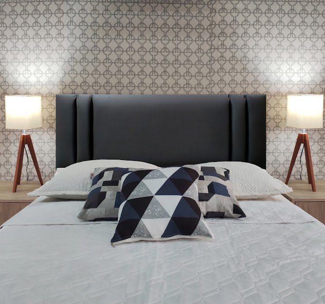 Cabeceira Queen Estofada Siena Vertical Double Corino Preto 160 X 60 RBL - 2