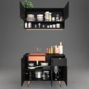 Ver imagem 5 de Cozinha Compacta 2 Peças Armário e Balcão + Cuba Modelo Minerva Preto com Cobre