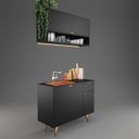 Ver imagem 6 de Cozinha Compacta 2 Peças Armário e Balcão + Cuba Modelo Minerva Preto com Cobre