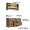 Ver imagem 4 de Cozinha Compacta Madesa Glamy 120002 com Armário e Balcão (Sem Tampo e Pia) Rustic Cor:Rustic