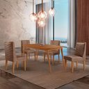 Ver imagem 1 de Mesa de Jantar Copper 120cm Tampo Mdf 4 Cadeiras Moderna Tork/naturale/naturale