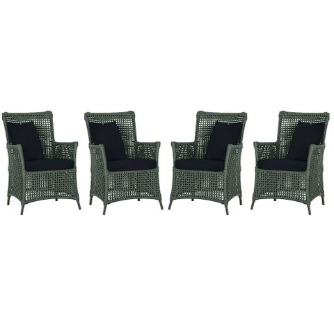 4 |poltronas Igapó Alumínio Micro Pintura Marrom Corda Náutica Estofado 12