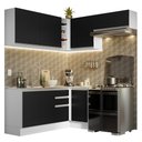 Ver imagem 3 de Armário de Cozinha Completa de Canto 349cm Branco/Preto Glamy Madesa 07