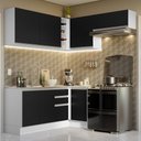 Ver imagem 1 de Armário de Cozinha Completa de Canto 349cm Branco/Preto Glamy Madesa 07
